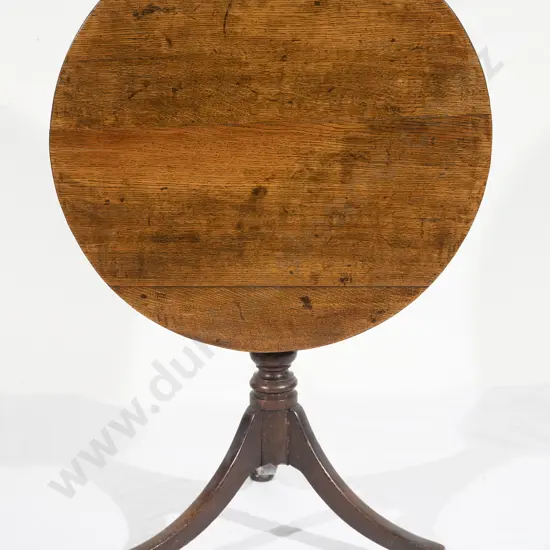 Geo III Oak Circular Snap Top Supper Table