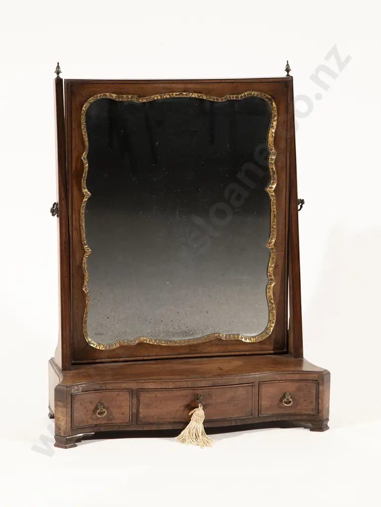 Geo III Mahogany Swing Toilet Mirror Image 1++