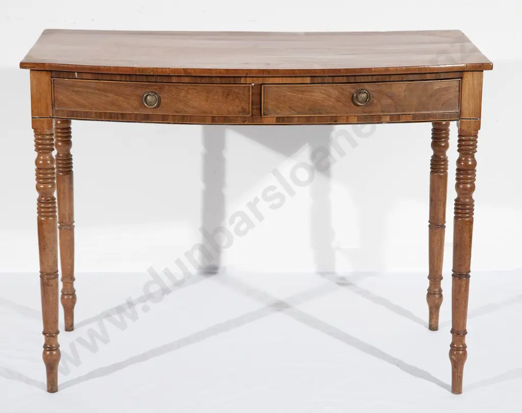 Regency Mahogany Two Drawer Side Table Image 1++