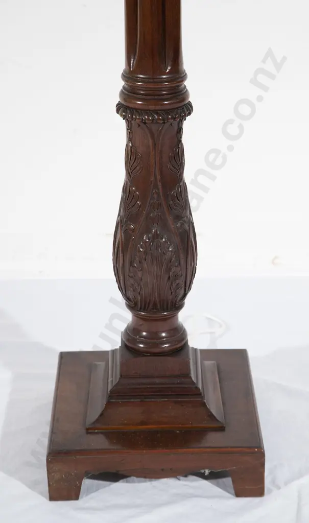C19th Mahogany Bedpost Lamp Image 1++