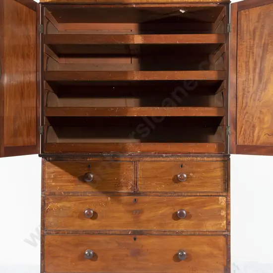 WmIV Mahogany Linen Press