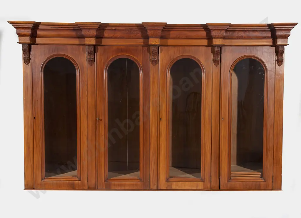 Late C19th NZ Colonial Kauri Cabinet Bookcase Top Image 1++