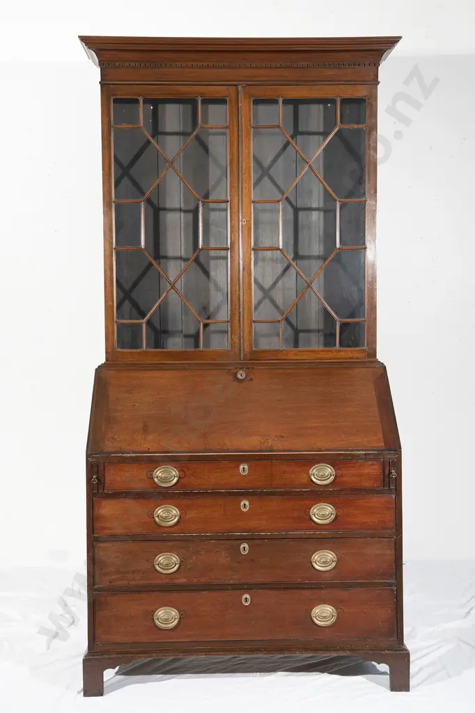 Regency Mahogany Bureau Bookcase Image 1++