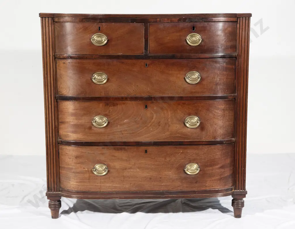 Regency Mahogany Bow Front Chest Image 1++