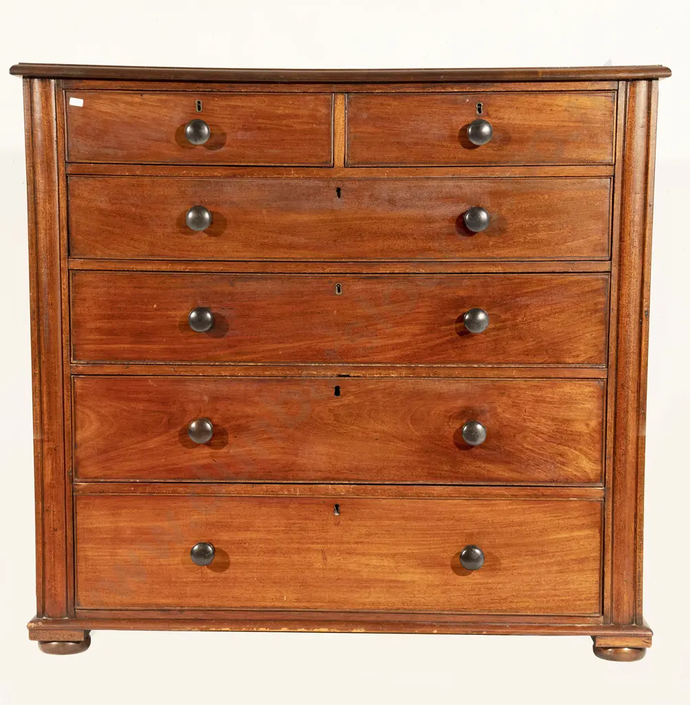 Wm IV Mahogany Flat Front Chest Image 1++