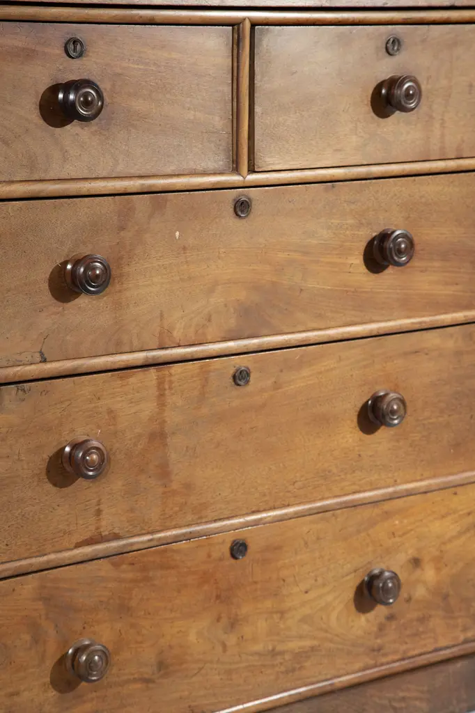 Early Victorian Mahogany Flat Front Chest Image 1++