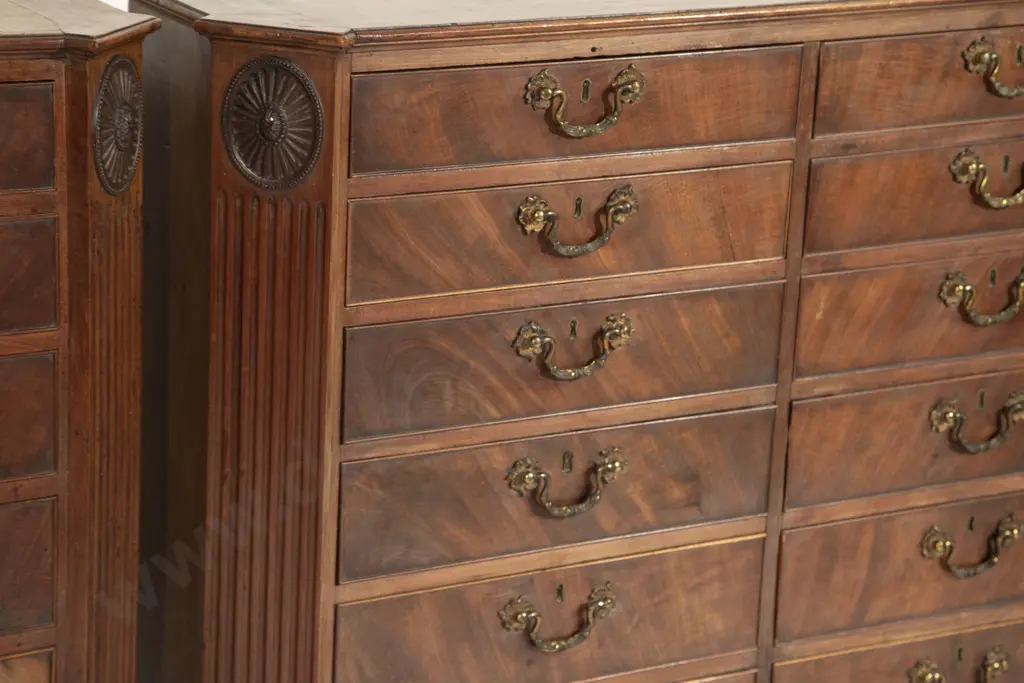 Fine Quality Pair of Geo III Style Mahogany Chests Image 1++