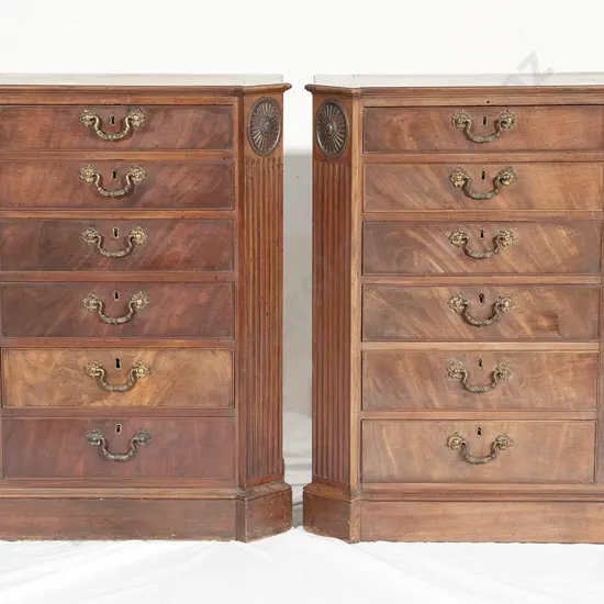 Fine Quality Pair of Geo III Style Mahogany Chests
