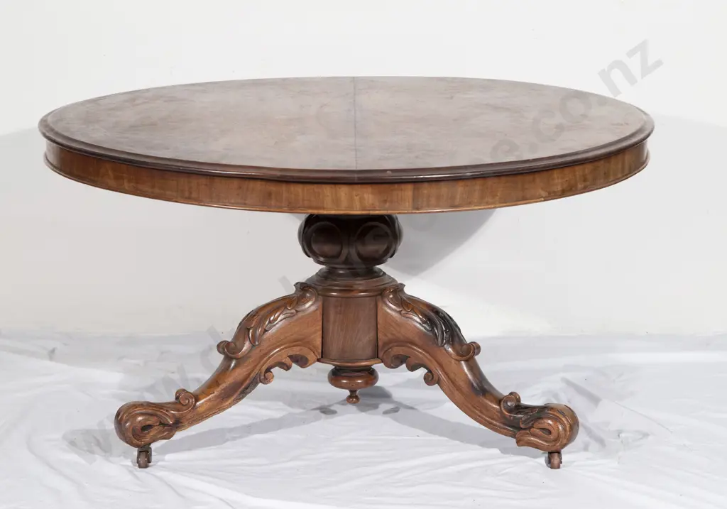 Victorian Mahogany Circular Snap Top Breakfast Table Image 1++