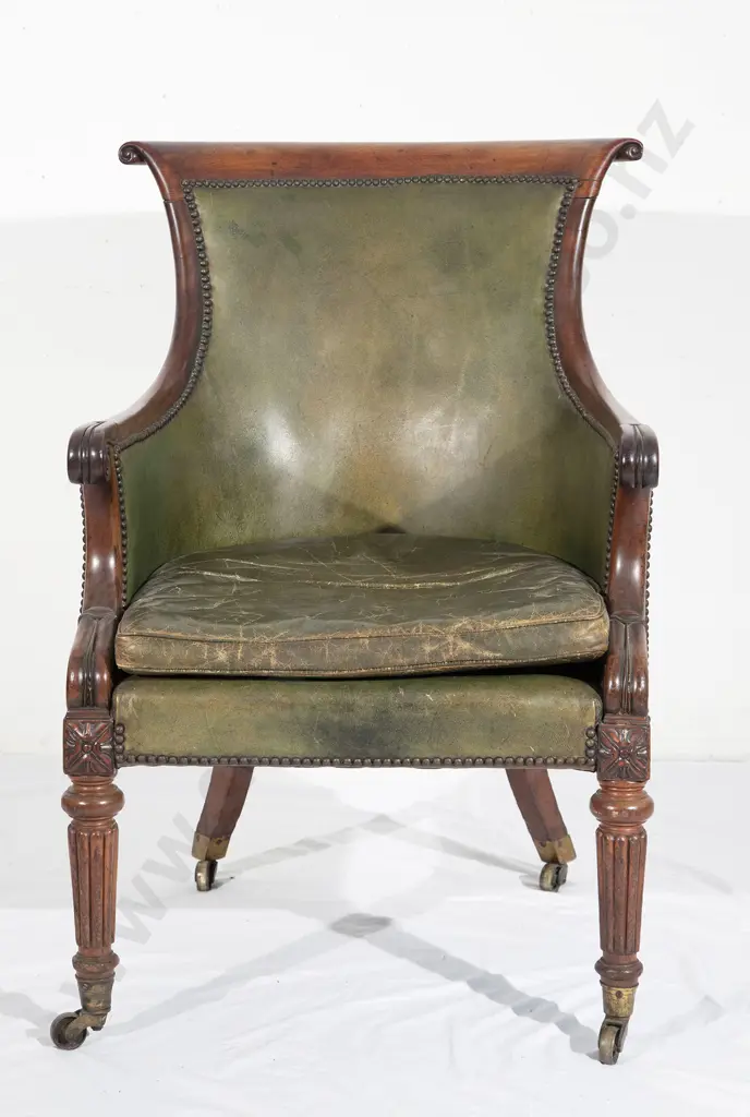 Regency Mahogany Library Chair Image 1++