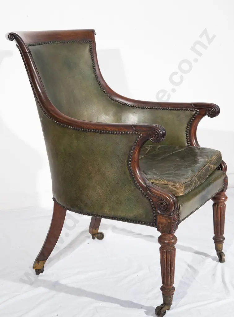 Regency Mahogany Library Chair Image 1++