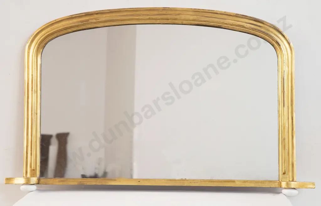Victorian Gilt Wood Framed Over Mantel Mirror Image 1++