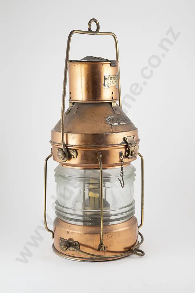 Vintage Copper Ships Anchor Lantern Image 1++