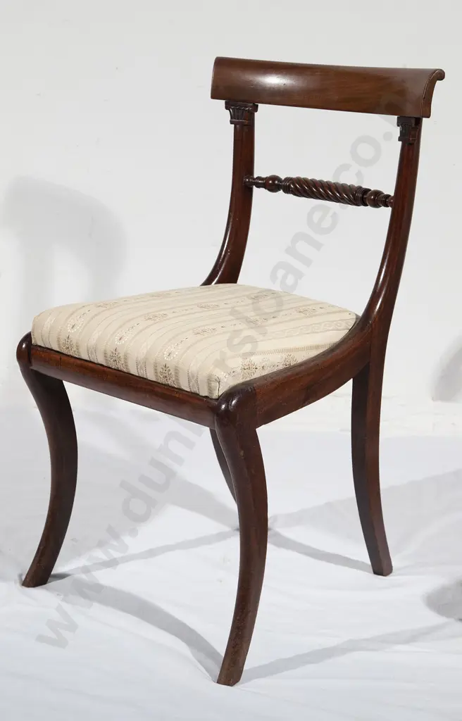 Set Three Regency Mahogany Dining Chairs Image 1++