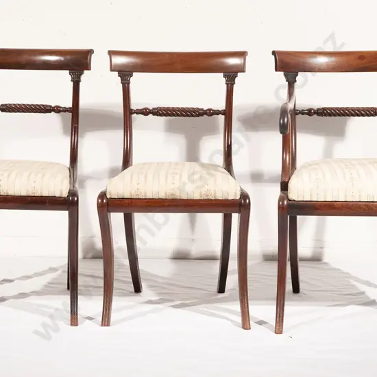 Set Three Regency Mahogany Dining Chairs