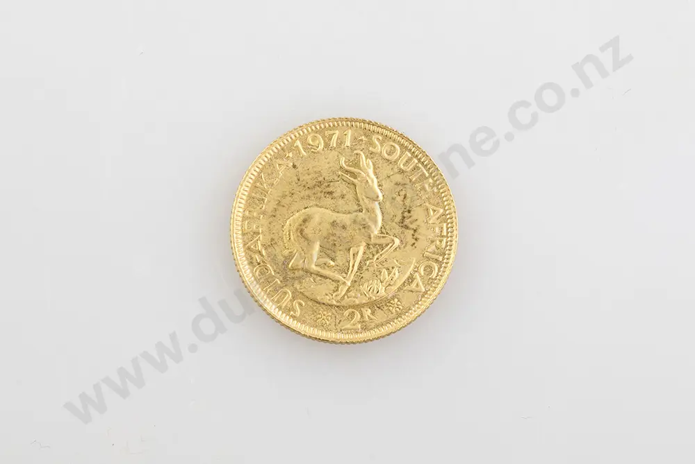 1971 South African 2 Rand Gold Coin Image 1++