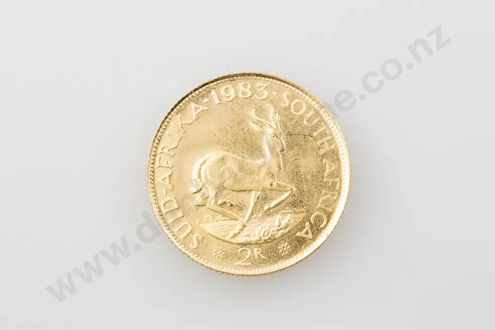 1983 South African 2 Rand Gold Coin Image 1++