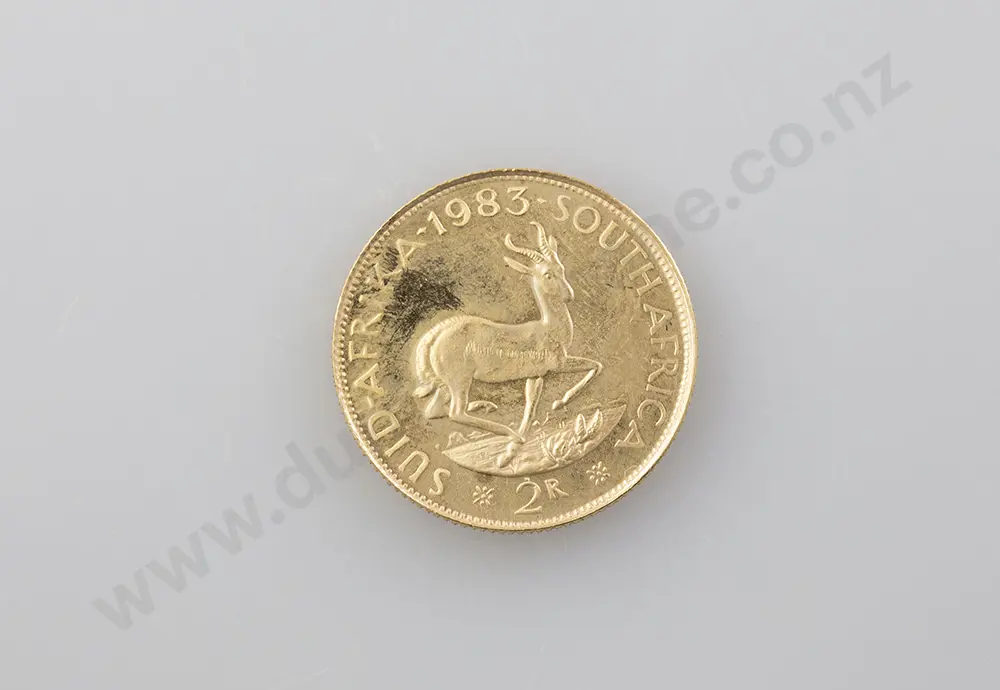 1983 South African 2 Rand Gold Coin Image 1++