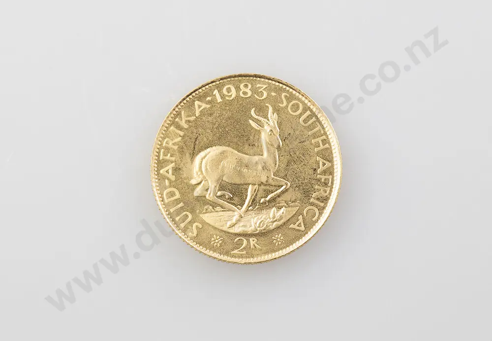 1983 South African 2 Rand Gold Coin Image 1++