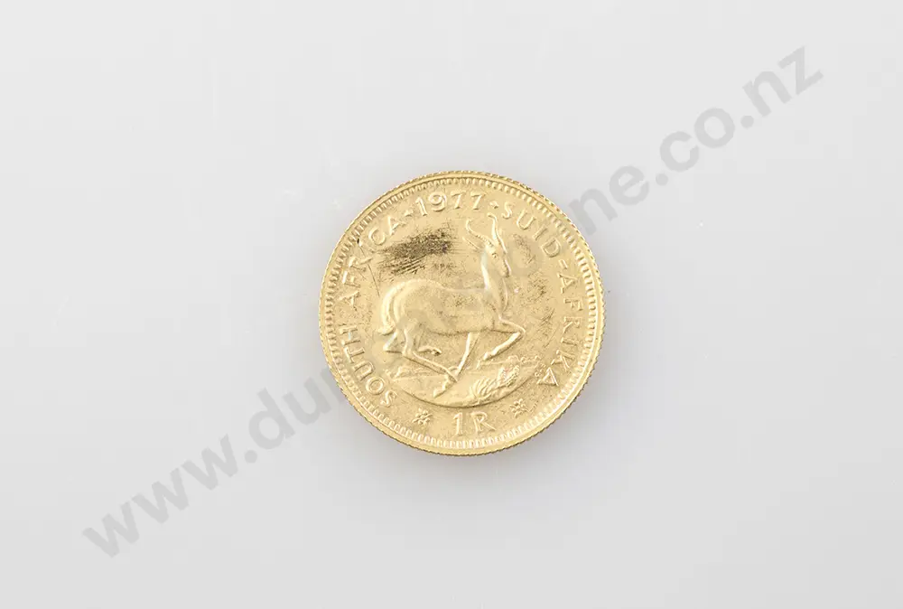1977 South African 1 Rand Gold Coin Image 1++