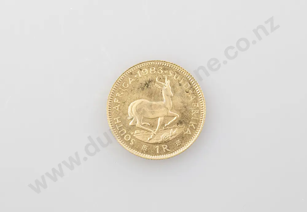 1983 South African 1 Rand Gold Coin Image 1++