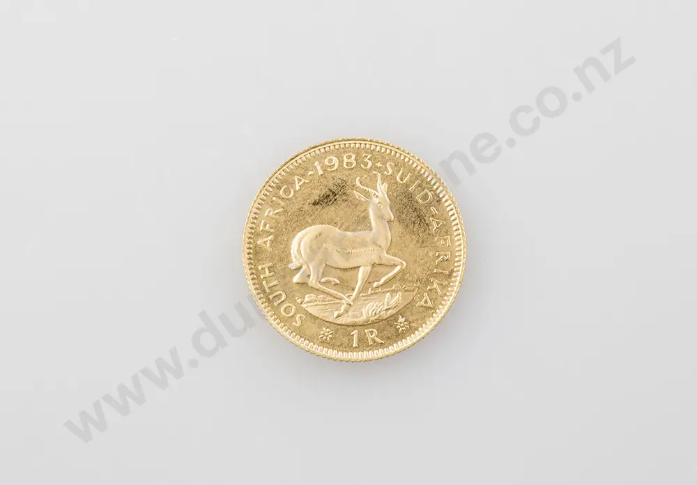1983 South African 1 Rand Gold Coin Image 1++