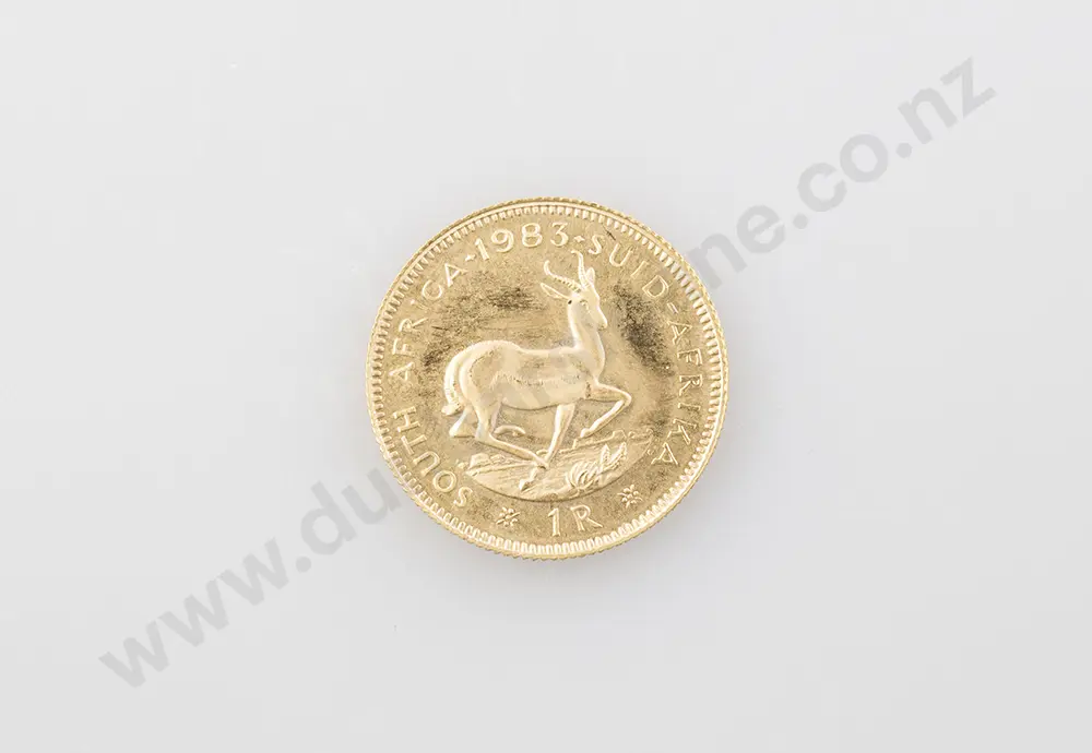 1983 South African 1 Rand Gold Coin Image 1++