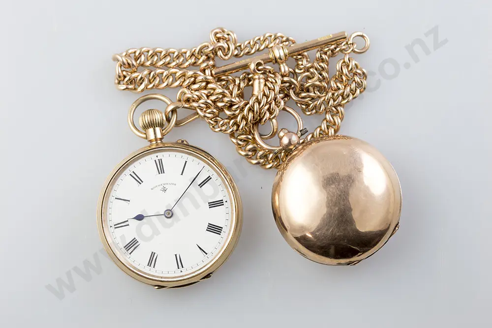 Rotherhams 9ct Open Face Lever Wind Pocket Watch Image 1++
