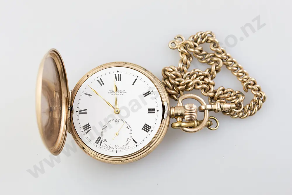 Dawsons Ltd Dunedin 9ct Hunter Cased Pocket Watch Image 1++