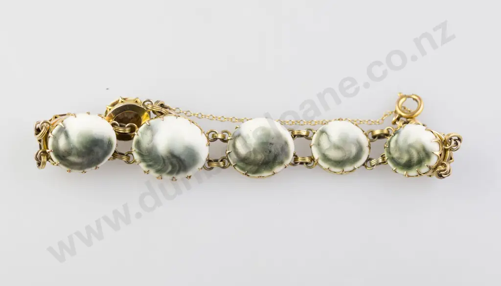 Late C19th (15ct) Cats Eye Bracelet Image 1++