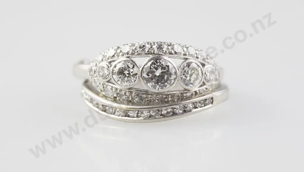 All Platinum 40stone Diamond Cluster Ring Image 1++