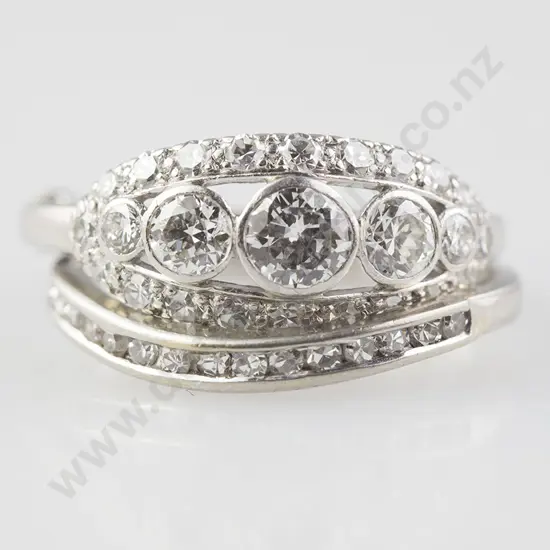 All Platinum 40stone Diamond Cluster Ring