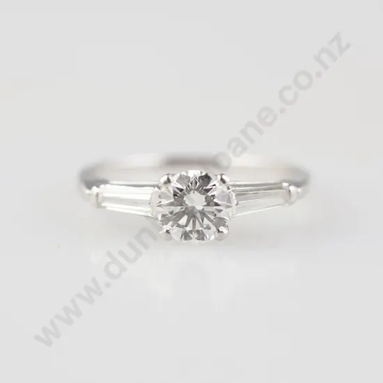 All Platinum Solitaire Diamond Ring