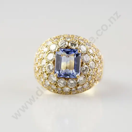 18ct Sapphire and Diamond Cluster Ring