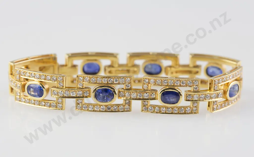 18ct 131stone Sapphire & Diamond Bracelet Image 1++