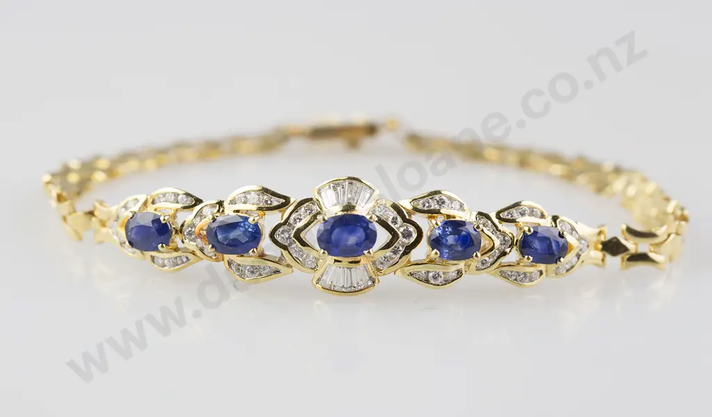 18ct 67stone Sapphire & Diamond Bracelet Image 1++