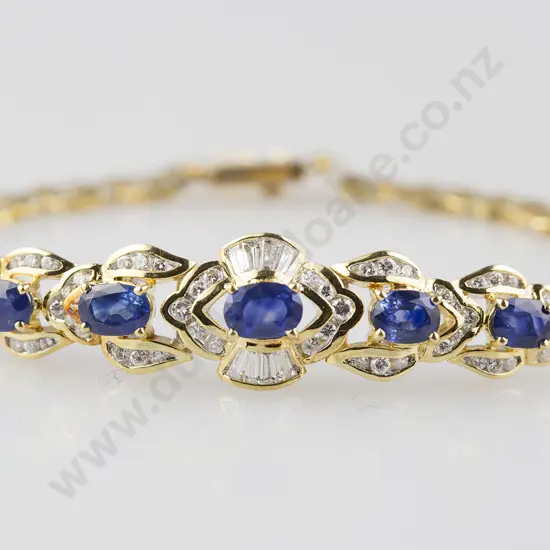 18ct 67stone Sapphire & Diamond Bracelet