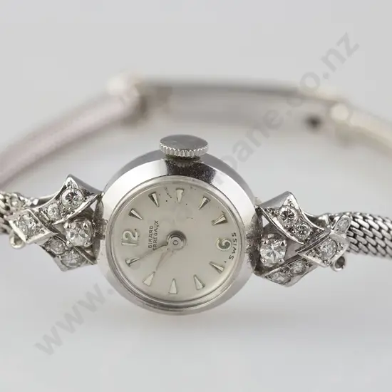 Ladies All 14ct White Gold Girard Perregaus Cocktail Wrist Watch