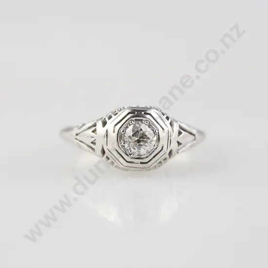 18ct White Gold Solitaire Diamond Ring