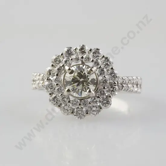 18ct White 15stone Diamond Floret Cluster Ring