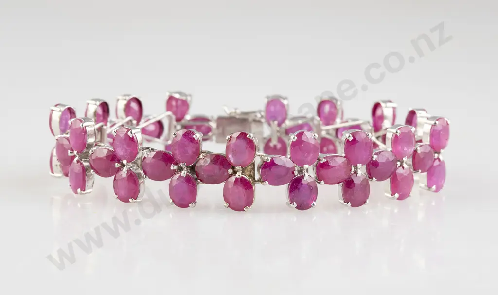 Silver 48stone Ruby Bracelet Image 1++