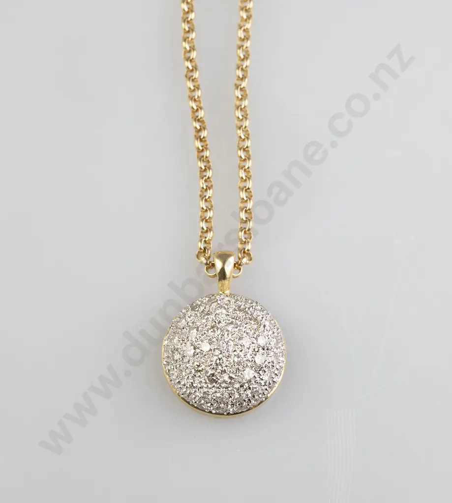 18ct White Gold 25stone Diamond Pendant Image 1++