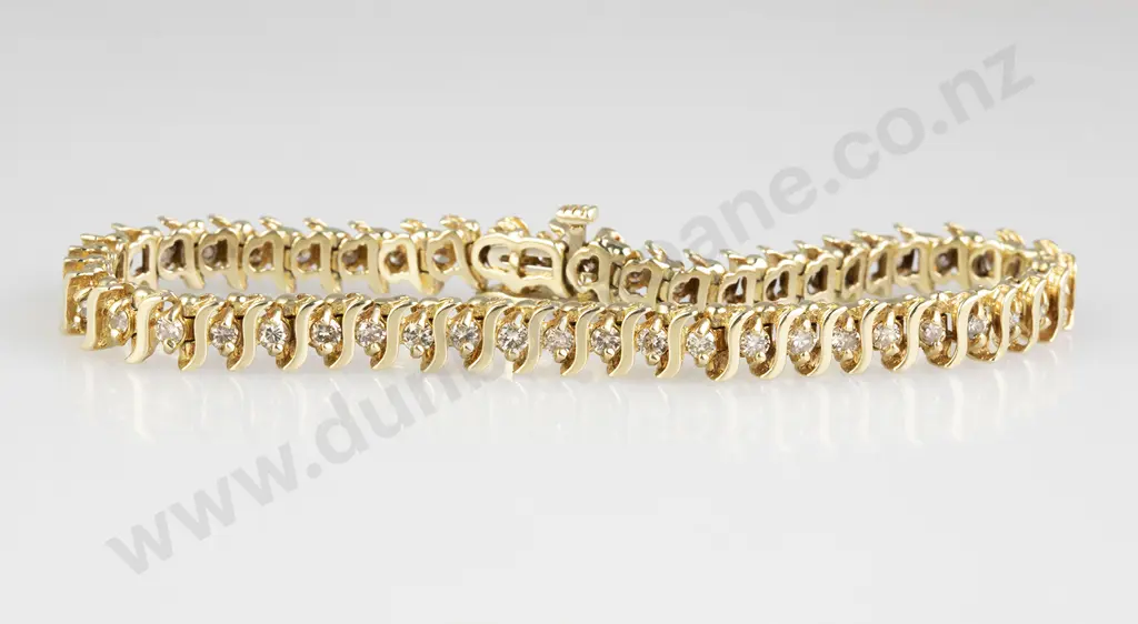 14ct 48stone Diamond Tennis Bracelet Image 1++
