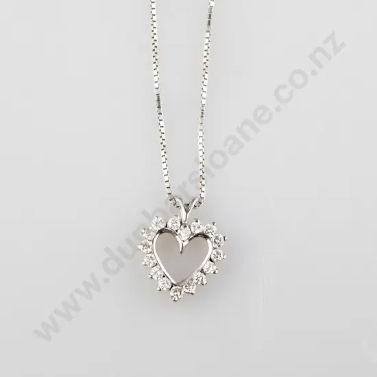 18ct 16stone Diamond Heart Pendant