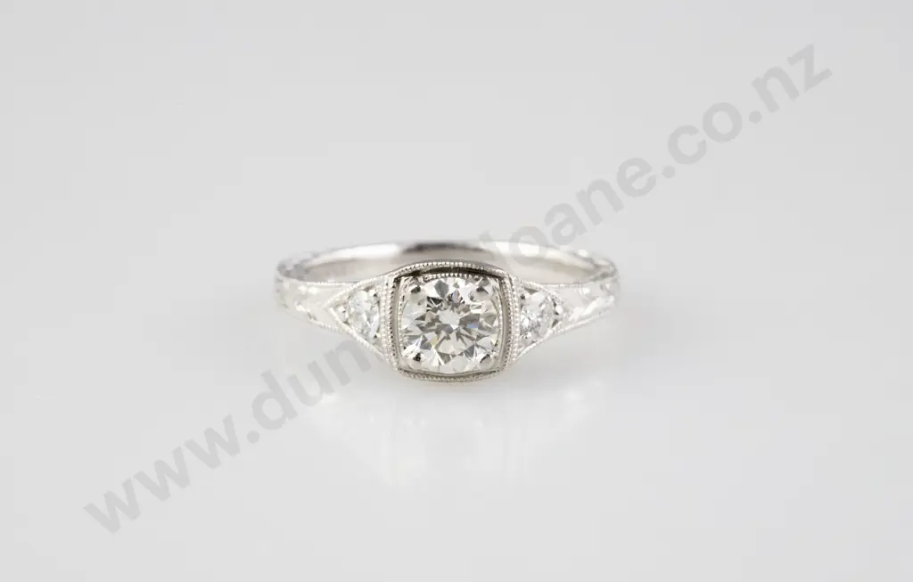All Platinum Solitaire Diamond Ring Image 1++