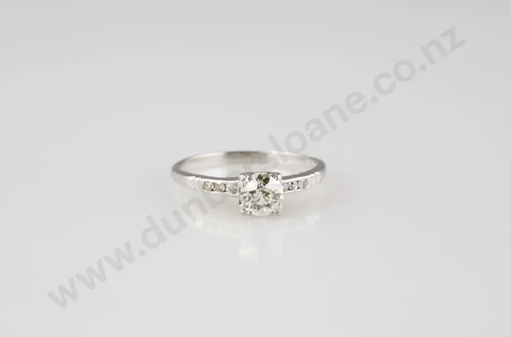 All Platinum Solitaire Diamond Ring Image 1++