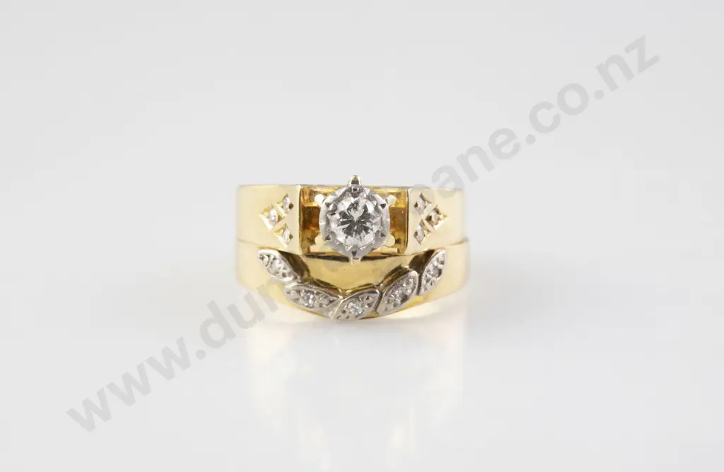 18ct & Pallidium Solitaire Diamond Ring Image 1++