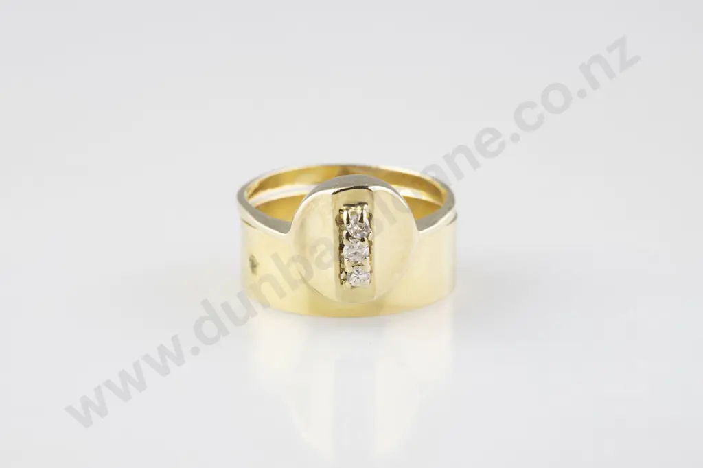14ct & 18ct Three Stone Diamond Two Ring Set Image 1++
