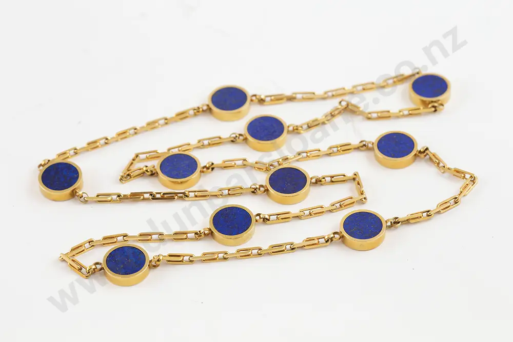German 14ct Lapis Lazuli Neck Chain Image 1++