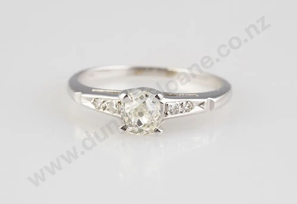 14ct White Gold Solitaire Diamond Ring Image 1++
